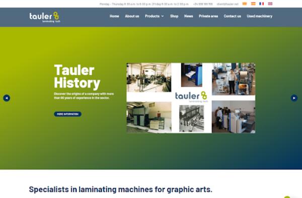 Tauler Laminating Tech S.L.公式HPキャプチャ